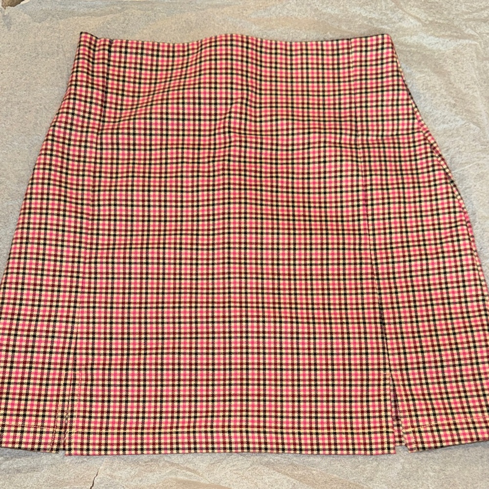 J Galt Plaid Pink and Black Women's Skirt